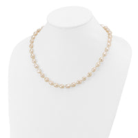 14K 7x11 Baroque White FWC Pearl Necklace-XF766-18