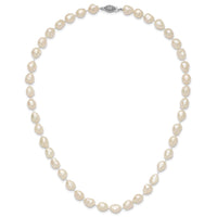 14K 7x11 Baroque White FWC Pearl Necklace-XF766-18