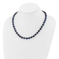 14K White Gold 7x11 Baroque Black FWC Pearl Necklace-XF767-18