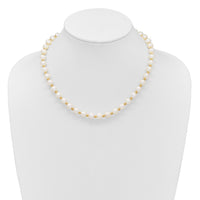 14k 8-9mm Near-Round FWC Pearl and D/C Beaded 18in Necklace-XF768W-18