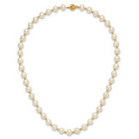 14k 8-9mm Near-Round FWC Pearl and D/C Beaded 18in Necklace-XF768W-18