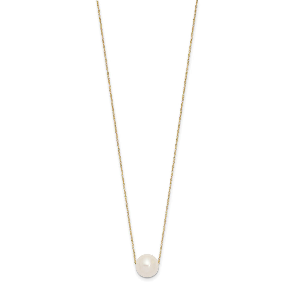 14K 10-11mm Semi-Round White FWC Pearl Rope Necklace-XF770-17