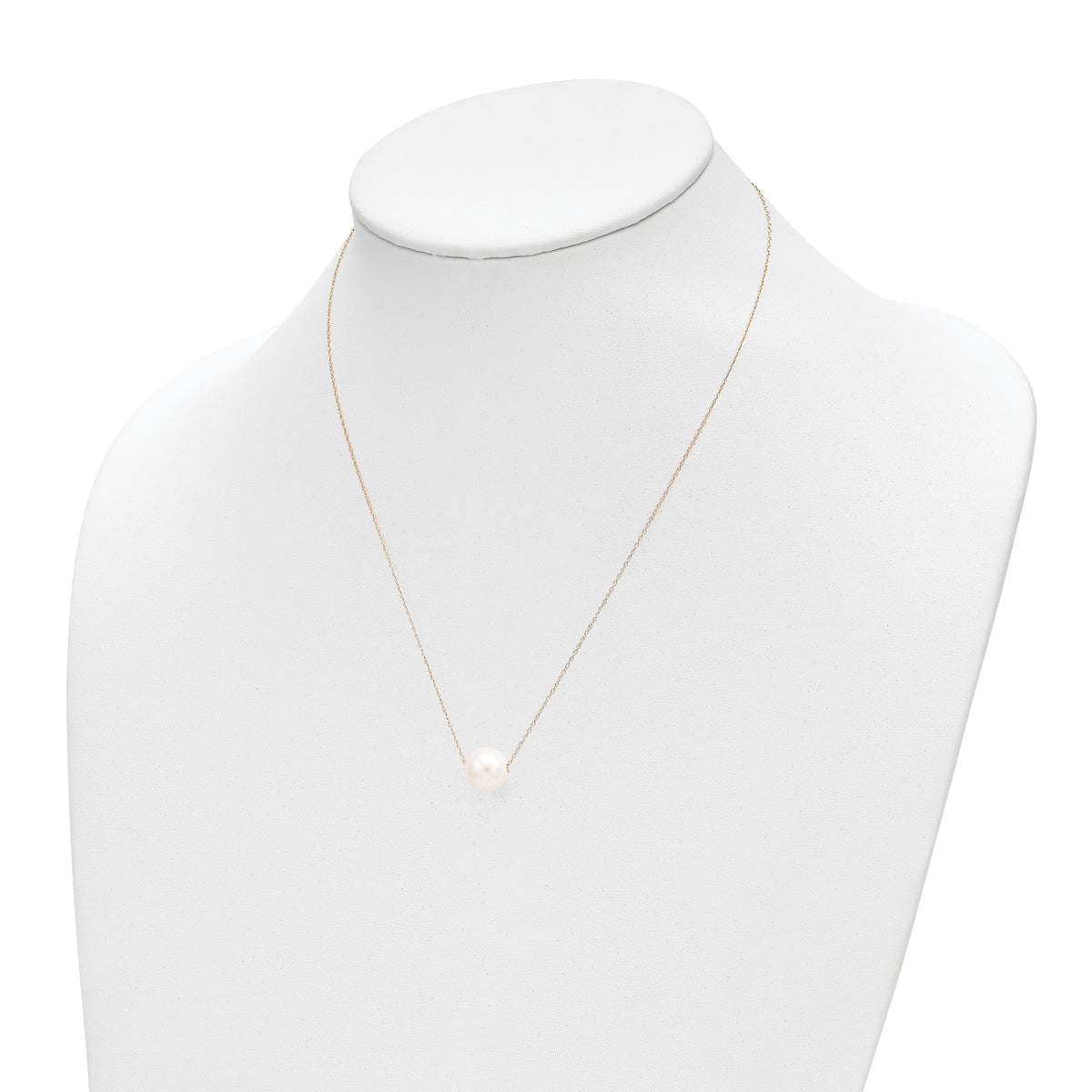 14K 10-11mm Semi-Round White FWC Pearl Rope Necklace-XF770-17