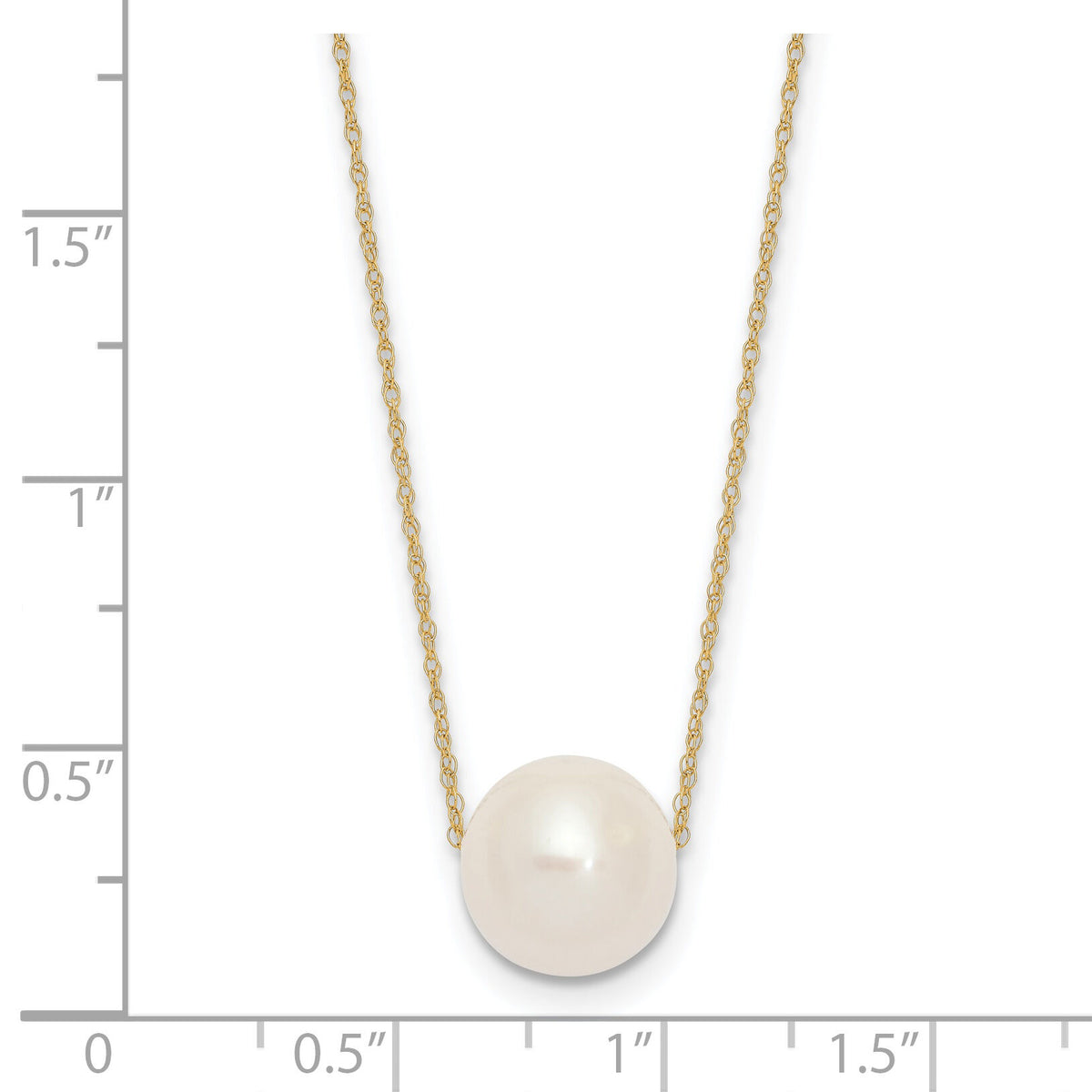 14K 10-11mm Semi-Round White FWC Pearl Rope Necklace-XF770-17