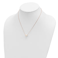 14K Rose Gold 10-11mm Semi-Round White FWC Pearl Rope Necklace-XF770R-17