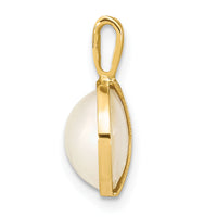 14K 9-10mm White Saltwater Mabe Pearl Pendant-XF786