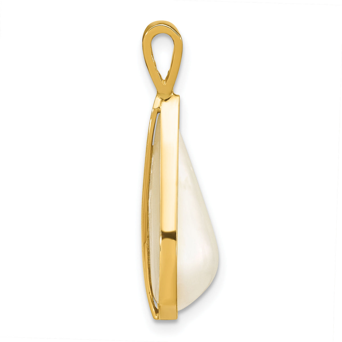 14K 10x18mm White Teardrop Saltwater Mabe Pearl Pendant-XF789