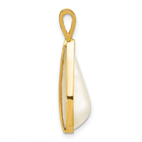 14K 10x18mm White Teardrop Saltwater Mabe Pearl Pendant-XF789