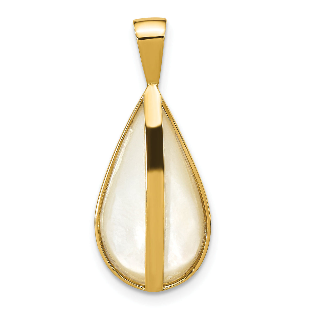 14K 10x18mm White Teardrop Saltwater Mabe Pearl Pendant-XF789