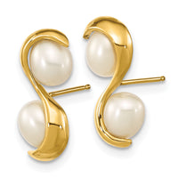14K 4-5mm Rice FWC Pearl Post Earrings-XF791E