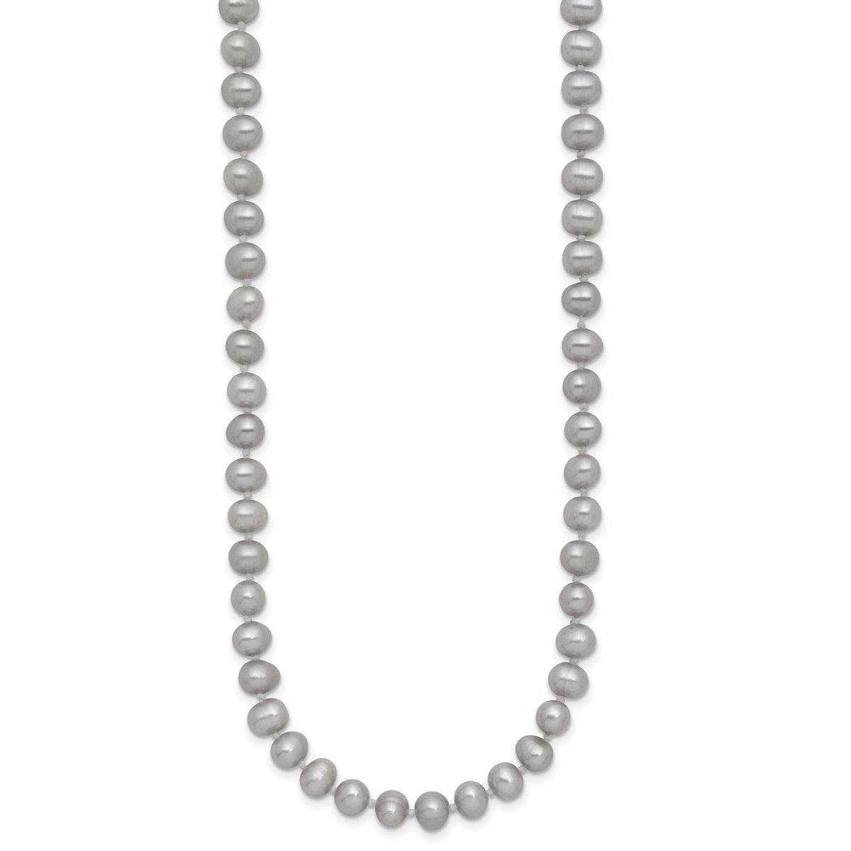 14K 5-6mm Near Round Grey FWC Pearl 18in Necklace-XF816-18
