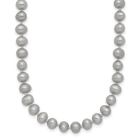14K 5-6mm Near Round Grey FWC Pearl 18in Necklace-XF816-18