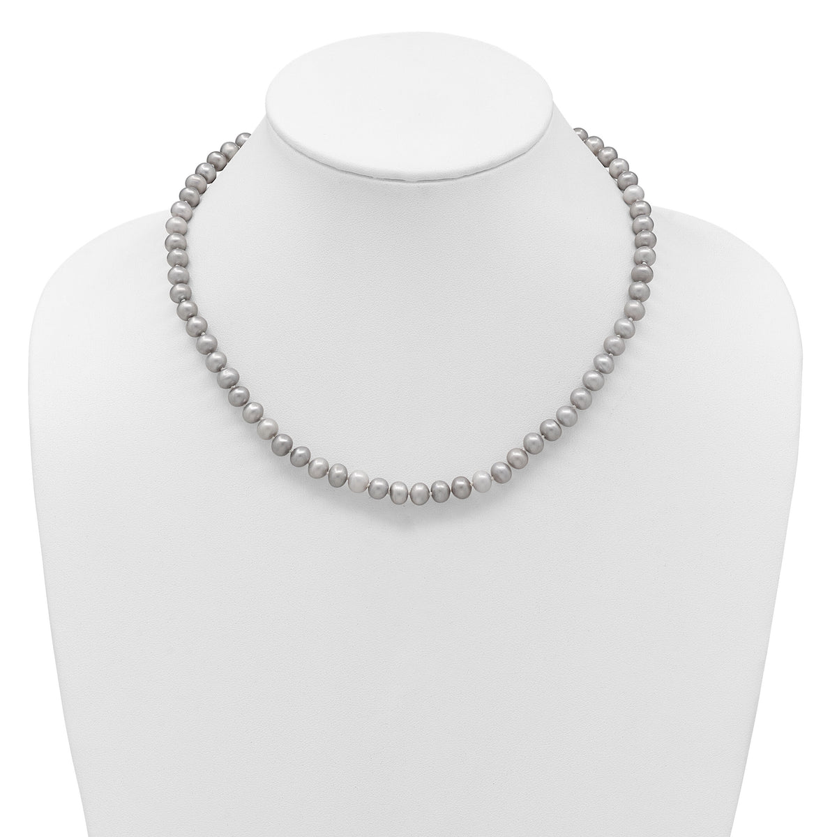 14K 6-7mm Near Round Grey FWC Pearl 16in Necklace-XF817-16