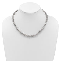14K 6-7mm Near Round Grey FWC Pearl 18in Necklace-XF817-18