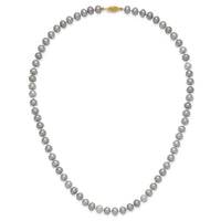 14K 6-7mm Near Round Grey FWC Pearl 16in Necklace-XF817-16
