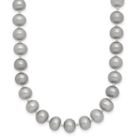 14K 6-7mm Near Round Grey FWC Pearl 16in Necklace-XF817-16