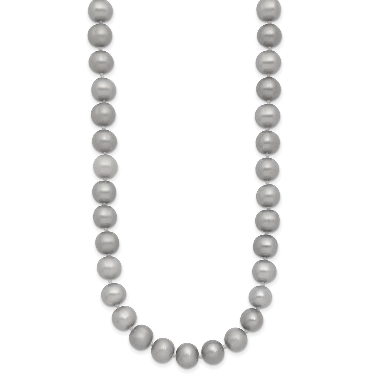 14K 7-8mm Near Round Grey FWC Pearl 18in Necklace-XF818-18