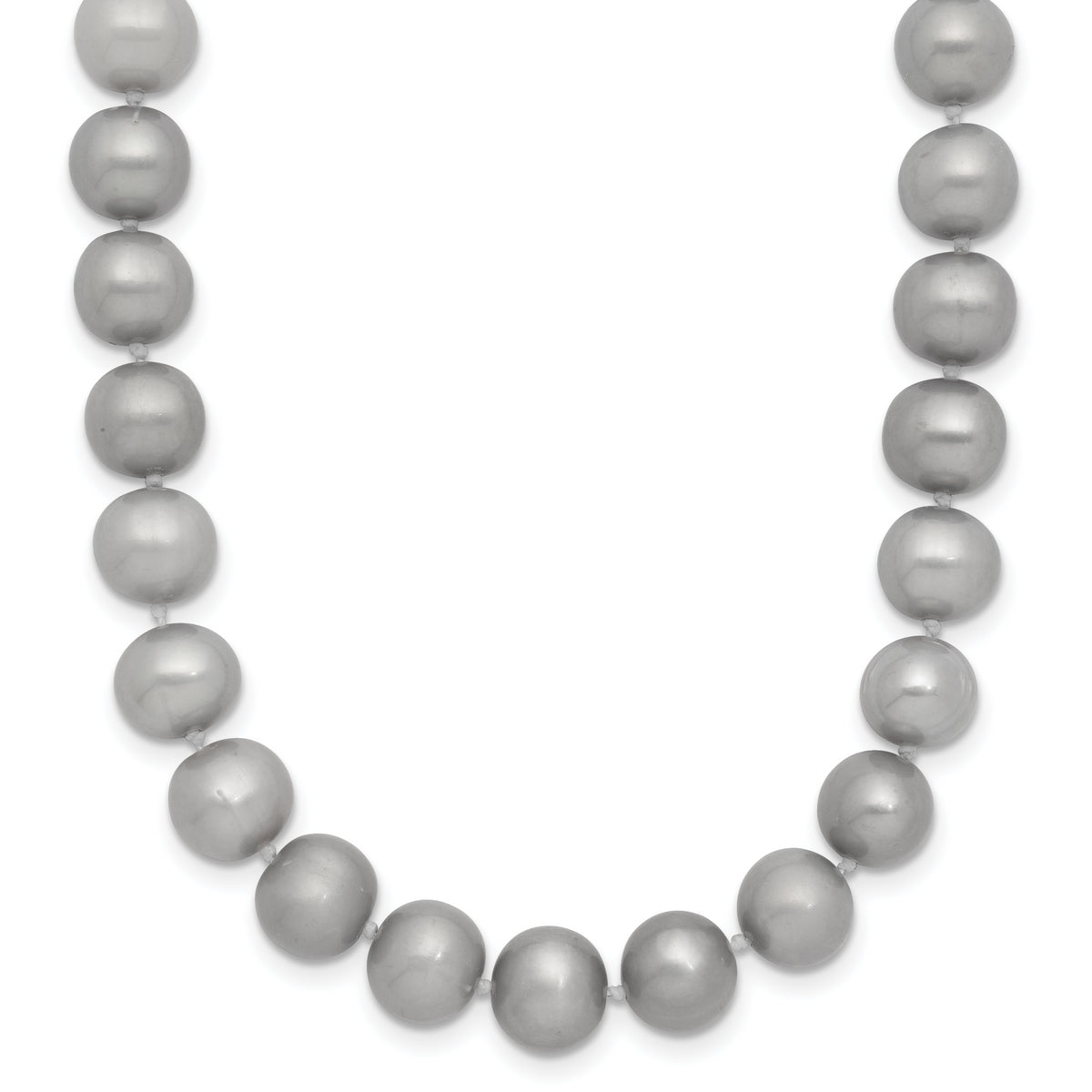 14K 7-8mm Near Round Grey FWC Pearl 18in Necklace-XF818-18