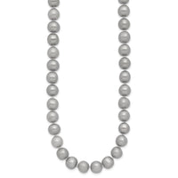 14K 8-9mm Near Round Grey FWC Pearl 20in Necklace-XF819-20