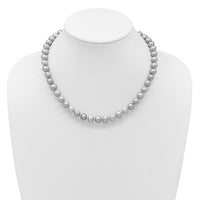 14K 8-9mm Near Round Grey FWC Pearl 20in Necklace-XF819-20