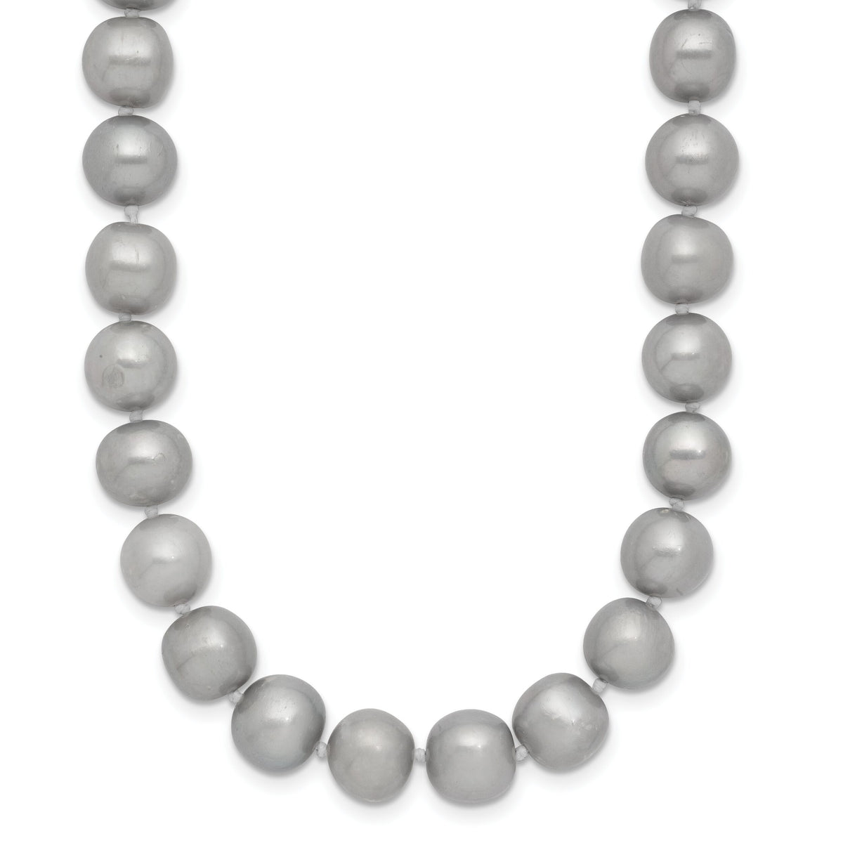 14K 8-9mm Near Round Grey FWC Pearl 16in Necklace-XF819-16