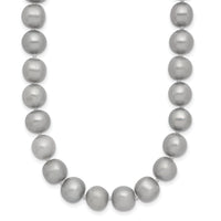 14K 8-9mm Near Round Grey FWC Pearl 16in Necklace-XF819-16