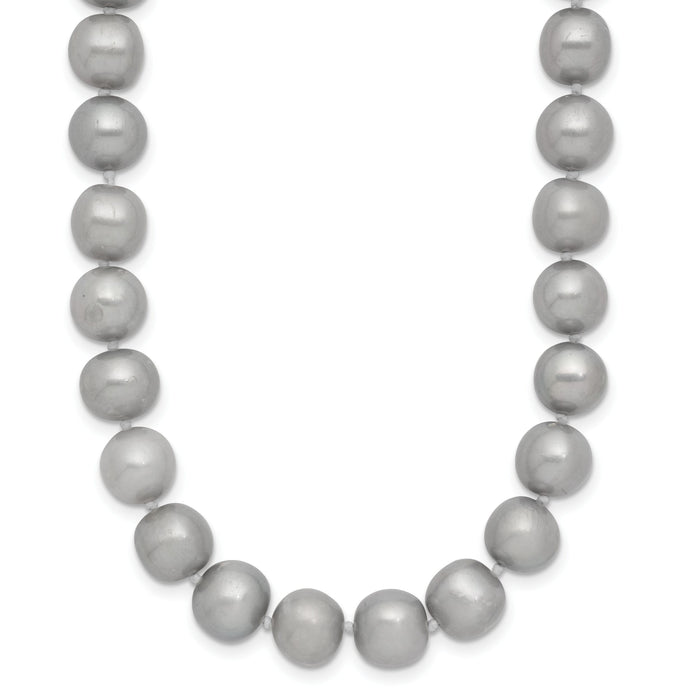14K 8-9mm Near Round Grey FWC Pearl 20in Necklace-XF819-20