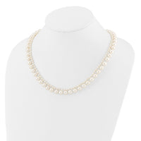 14K 3-4mm and 7-8mm White FWC Pearl 18in 2-Strand Necklace-XF820-18