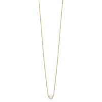 14K 4-5mm Round White Freshwater Cultured Pearl 18in Necklace-XF821-18