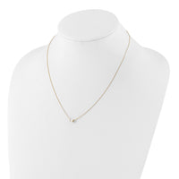 14K 4-5mm Round White Freshwater Cultured Pearl 18in Necklace-XF821-18