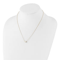 14K 7-8mm Round White Freshwater Cultured Pearl 18in Necklace-XF822-18