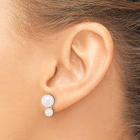 14K 4-5mm and 6-7mm White Akoya Cultured Pearl Post Earrings-XF857E