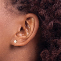 14K 3-4mm Round FWC Pearl Front and Back Ball Post Earrings-XF858E