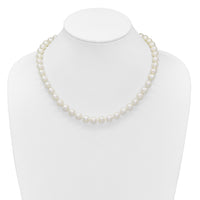 14K 9-10mm Near Rnd White Freshwater Cultured Pearl 18in Necklace-XF871-18