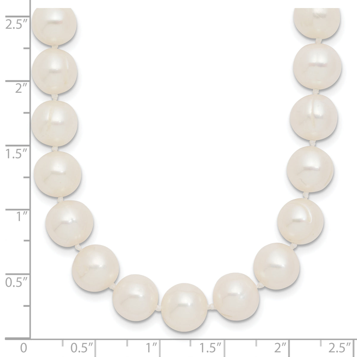 14K 9-10mm Near Rnd White Freshwater Cultured Pearl 18in Necklace-XF871-18