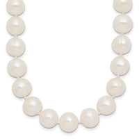 14K 9-10mm Near Rnd White Freshwater Cultured Pearl 18in Necklace-XF871-18