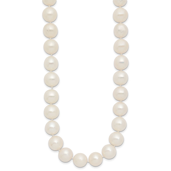 14k 10-11mm Near Rnd Wht Freshwater Cultured Pearl 18in Necklace-XF872-18