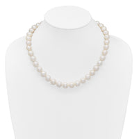 14k 10-11mm Near Rnd Wht Freshwater Cultured Pearl 18in Necklace-XF872-18