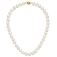 14k 10-11mm Near Rnd Wht Freshwater Cultured Pearl 18in Necklace-XF872-18