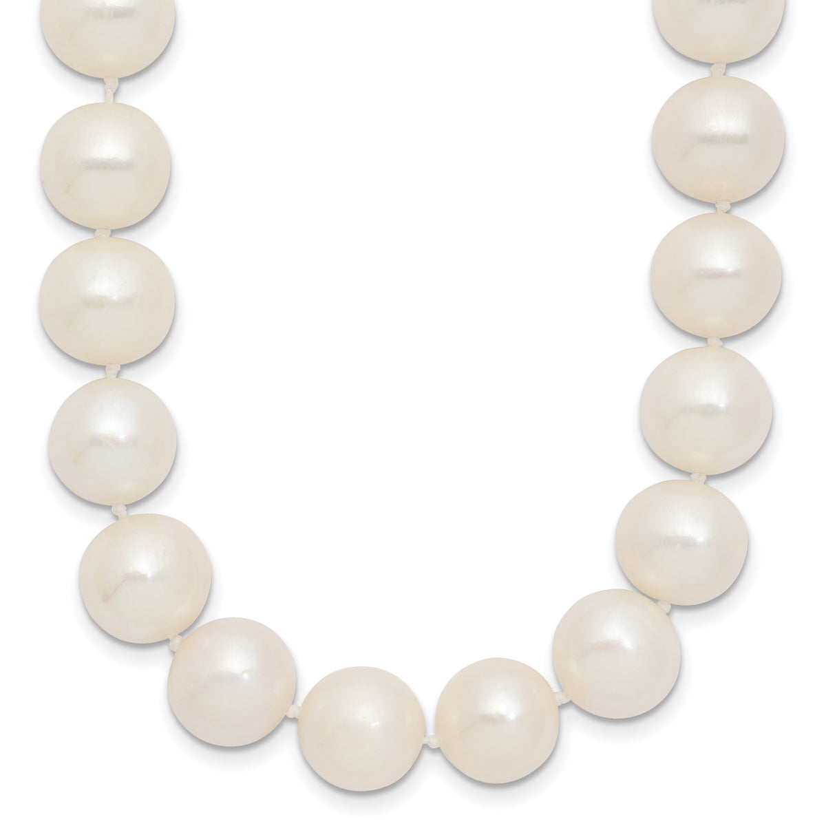 14k 10-11mm Near Rnd Wht Freshwater Cultured Pearl 18in Necklace-XF872-18