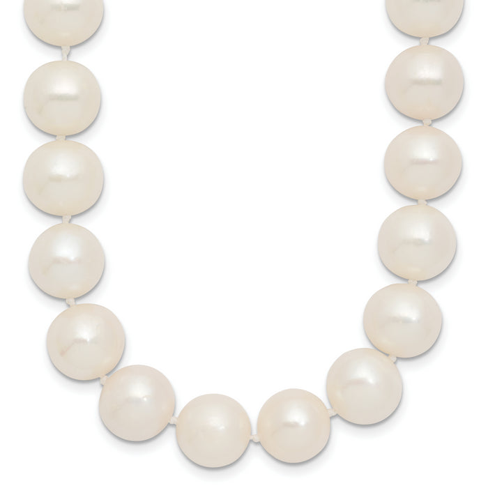 14k 10-11mm Near Rnd Wht Freshwater Cultured Pearl 18in Necklace-XF872-18
