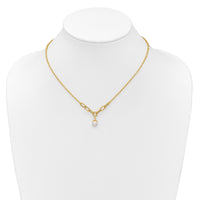 14k Polished Freshwater Cultured Pearl 16.75in Necklace-XF873-16.75