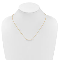14k 4-5mm Semi-Round White FWC 5 Pearl Bar 19.5in Necklace-XF874-19.5