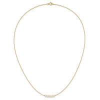 14k 4-5mm Semi-Round White FWC 5 Pearl Bar 19.5in Necklace-XF874-19.5