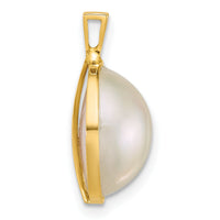 14k 12-13mm Saltwater Cultured Mabe Pearl Pendant-XF876