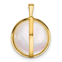 14k 12-13mm Saltwater Cultured Mabe Pearl Pendant-XF876