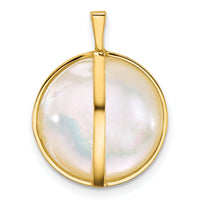 14k 14-15mm Saltwater Cultured Mabe Pearl Pendant-XF877