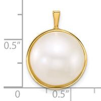 14k 14-15mm Saltwater Cultured Mabe Pearl Pendant-XF877