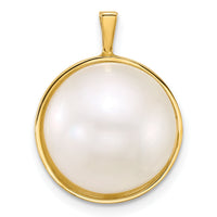 14k 14-15mm Saltwater Cultured Mabe Pearl Pendant-XF877