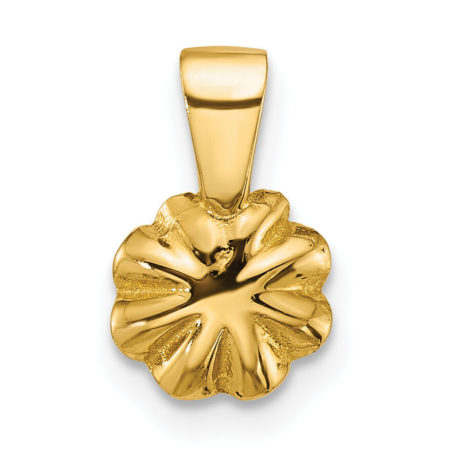 14k Polished 4-5mm Button FW Cultured Pearl Flower Pendant-XF882